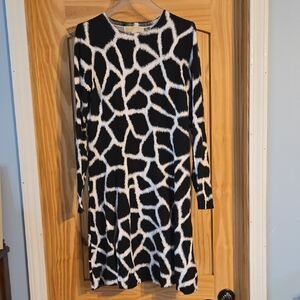 Michael Kors Black and White Knit Sweaterdress